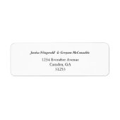 Elegante Klassieke Zwart-Wit Trouwadres Etiket (Voorkant)