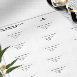 Elegante Klassieke Zwart-Wit Trouwadres Etiket