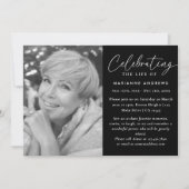 Elegante klassieke zwart-wit viering van het leven kaart (Voorkant)