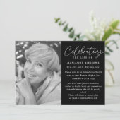 Elegante klassieke zwart-wit viering van het leven kaart (Staand voorkant)