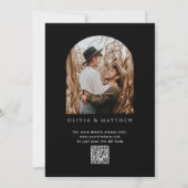 Elegante klassieke zwarte boog minimalistische bru kaart (Achterkant)