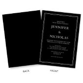 Elegante klassieke zwarte bruiloft kaart