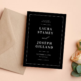 Elegante klassieke zwarte- en witte bruiloft save the date