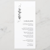 Elegante Klassieke Zwarte en Witte Huwelijksmenu K Menu (Voorkant)