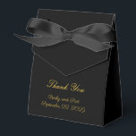 Elegante klassieke zwarte gouden huwelijksgunstdoo bedankdoosjes<br><div class="desc">Elegante klassieke zwarte gouden huwelijksgunstdoos</div>