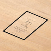 Elegante klassieke zwarte grens bruiloft acryl uitnodigingen (Laagn)