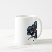 Elegante klassieke zwarte orchidee koffie mok (Voorkant rechts)