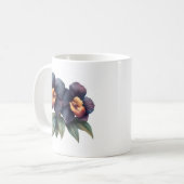 Elegante klassieke zwarte orchidee koffie mok (Voorkant links)