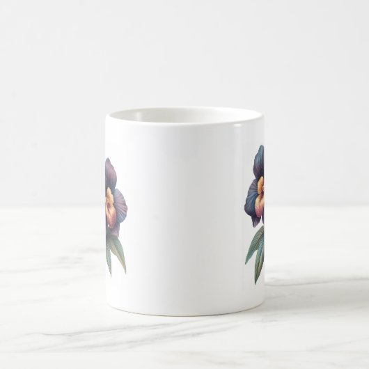 Elegante klassieke zwarte orchidee koffie mok (Center)