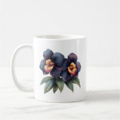 Elegante klassieke zwarte orchidee koffie mok (Links)
