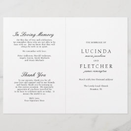 Elegante klassieke zwarte witte formele trouwprogr