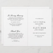 Elegante klassieke zwarte witte formele trouwprogr (Voorkant / Achterkant)