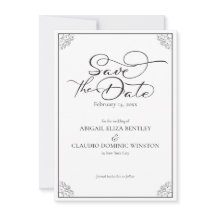 Elegante klassieke zwarte & witte kalligrafie brui