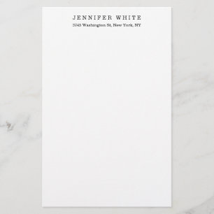 Elegante klassieke zwarte witte minimalistische briefpapier