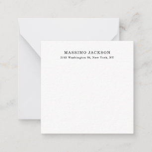 Elegante klassieke zwarte witte minimalistische notitiekaartje