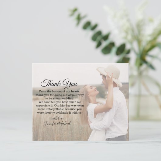 elegante klassieker bedankt voor je bruiloft faded (Staand voorkant)