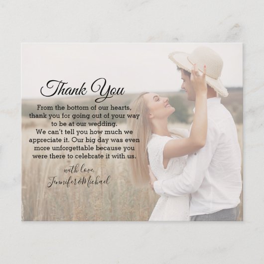 elegante klassieker bedankt voor je bruiloft faded (Voorkant)