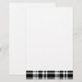 Elegante klassieker Black White Plaid Briefpapier (Voorkant / Achterkant)