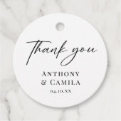 Elegante klassieker dank u bruiloft bedankjes labels (Voorkant)