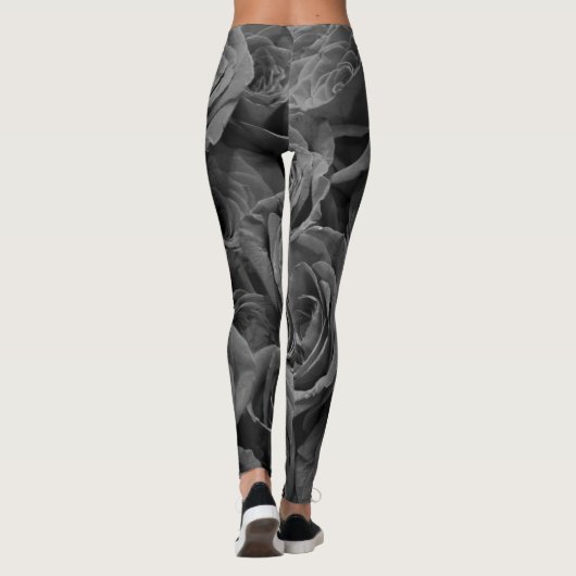Elegante klassieker Grijs rozen grijze bloemenfoto Leggings (Achterkant)