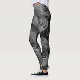 Elegante klassieker Grijs rozen grijze bloemenfoto Leggings