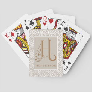 Elegante Klassieker H Monogram, Personaliseer P Pokerkaarten