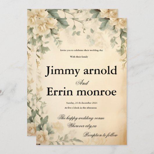 Elegante klassieker kaart (Voorkant / Achterkant)