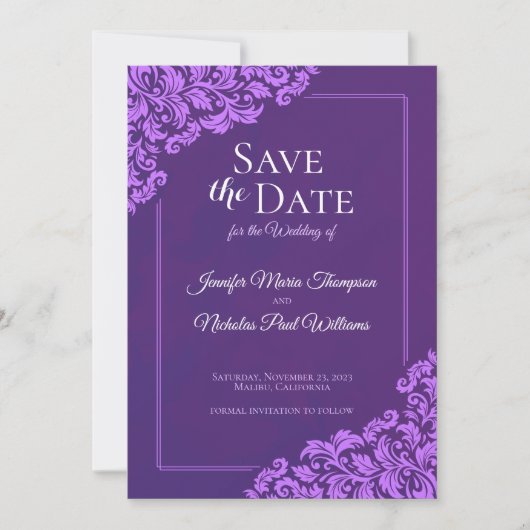 Elegante klassieker met bloemornamenten voor de br kaart (Voorkant)