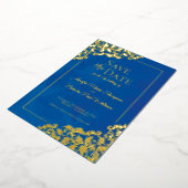 Elegante klassieker met bloemornamenten voor trouw folie uitnodiging (Gedraaid)