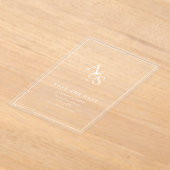 Elegante Klassieker, Monogram Rand Bruiloft Acryl Uitnodigingen (Laagn)