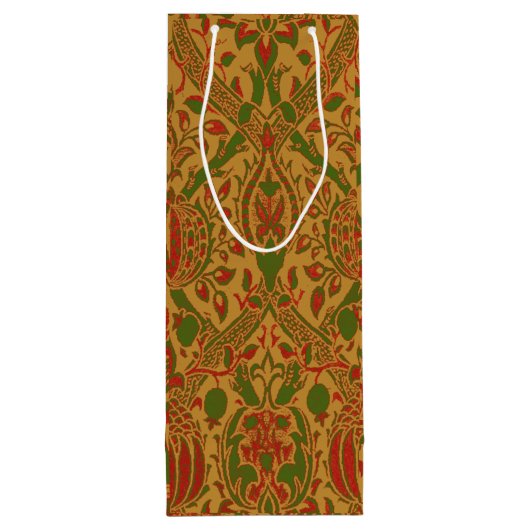 Elegante klassieker William Morris gepersonaliseer Wijn Cadeautas (Achterkant)