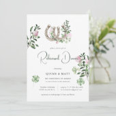 Elegante klaver Hoefijzers | repetitie diner Kaart (Staand voorkant)