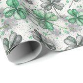 Elegante Klaver Luck St. Patrick's Day Cadeaupapier (Rol Hoek)
