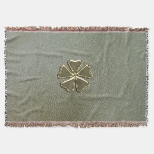 Elegante Klaver St.Patrick`s Dag,Groene Leer Deken (Voorkant)