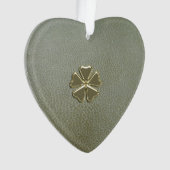 Elegante Klaver St.Patrick`s Dag,Groene Leer Ornament (voorkant)