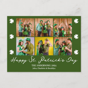 Elegante Klaver St. Patrick's Day gezinsfoto Feestdagenkaart