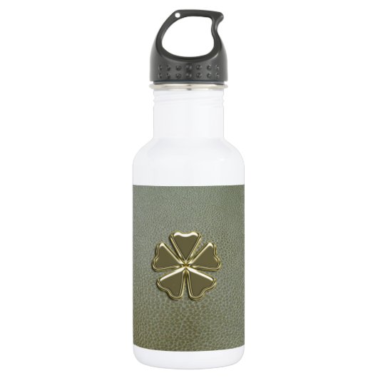 Elegante Klavertje Drie St.Patrick`s Dag, Groene L Waterfles (Voorkant)