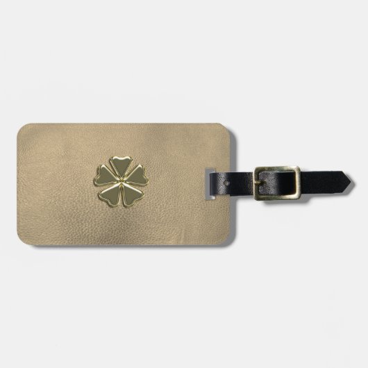 Elegante Klavertje Drie St.Patrick`s Dag, Leer Bagagelabel (Voorkant horizontaal)