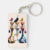 Elegante kledingkleding Bruidsmeisjes Bruiloft Sleutelhanger (achterkant)