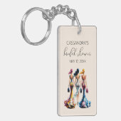 Elegante kleedmeisjes Vrijgezellenfeest Sleutelhanger (Voorkant Links)