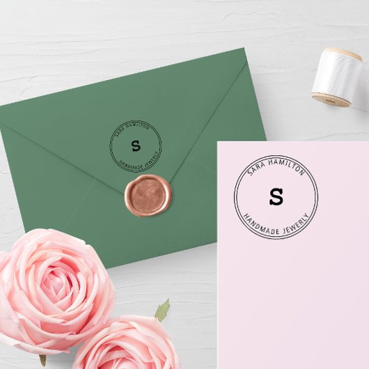 Elegante kleine bedrijven branding circulaire rubberstempel