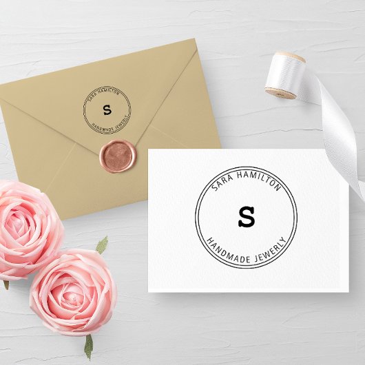 Elegante kleine bedrijven branding circulaire  zelfinktende stempel