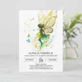 Elegante kleine fee verjaardag kaart (Staand voorkant)