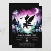 Elegante kleine fee verjaardag kaart (Voorkant / Achterkant)