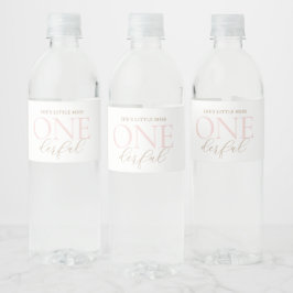 Elegante kleine Miss Onederful 1e Verjaardag Waterfles Etiket