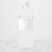 Elegante kleine Miss Onederful 1e Verjaardag Waterfles Etiket (Voorkant)