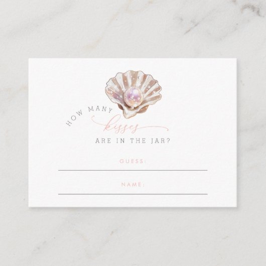 Elegante kleine parel hoeveel kussen Baby shower Informatiekaartje (Voorkant)