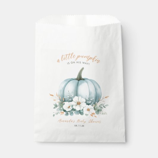 Elegante kleine pompoen op zijn Way Boy Baby showe Bedankzakje (Voorkant)