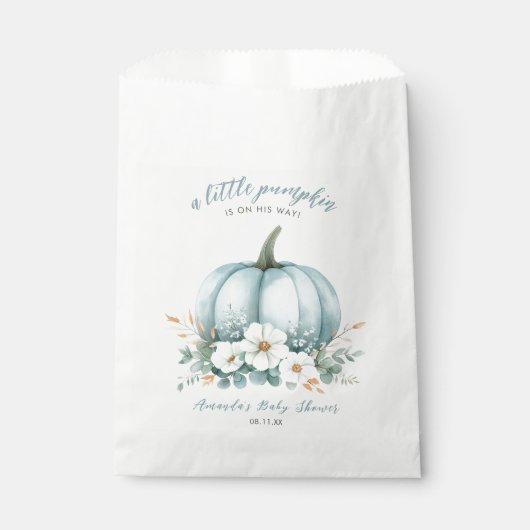 Elegante kleine pompoen op zijn Way Boy Baby showe Bedankzakje (Voorkant)