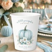 Elegante kleine pompoen op zijn Way Boy Baby showe Papieren Bekers